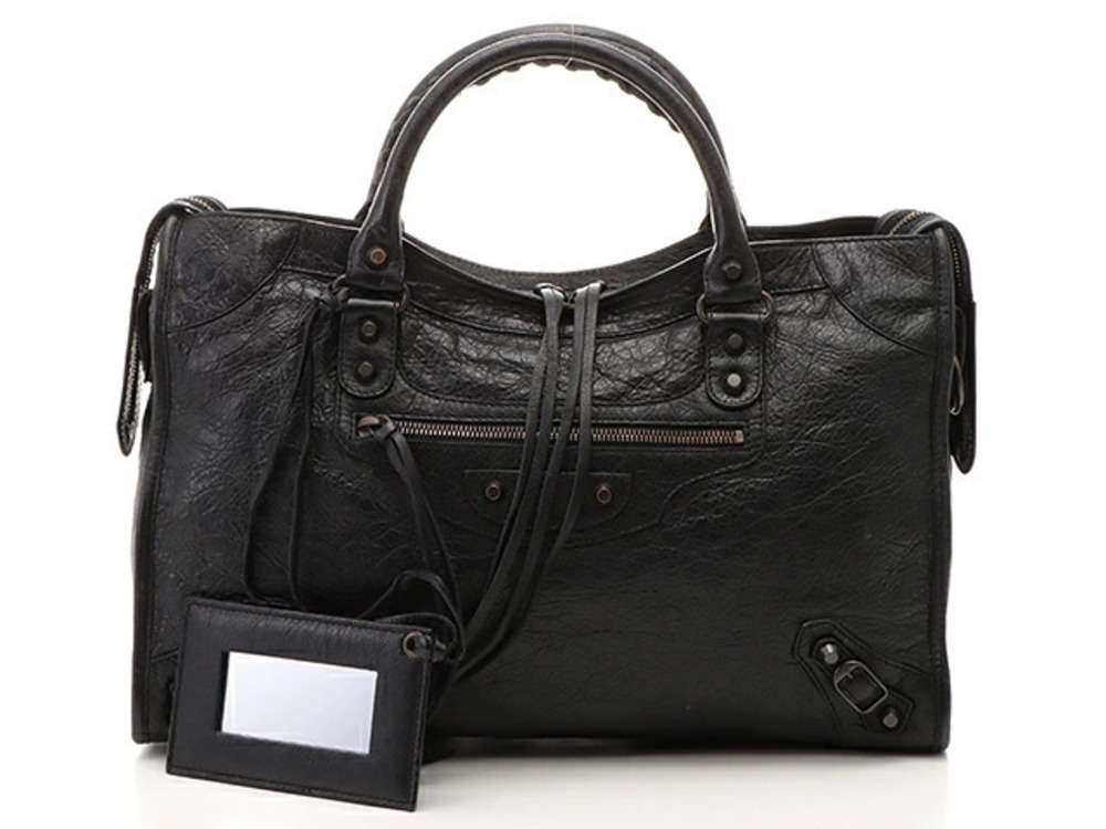 Balenciaga The City Shoulder Bag Black Calfskin